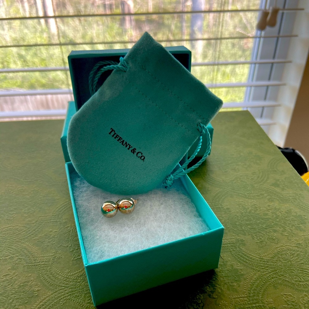 Tiffany&Co 10mm ball earrings.